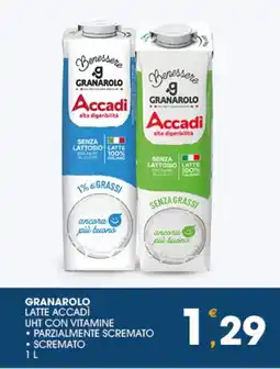 SeBón Supermercati Granarolo latte accadi uht parzialmente scremato offerta