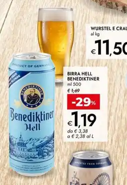 Bennet Birra Hell Benediktiner offerta