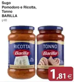 Docks Cash&Carry Sugo Pomodoro e Ricotta, Tonno Barilla offerta