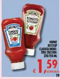 Deco Iperstore Heinz ketchup classico/meno-zero zuccheri offerta