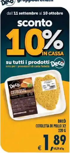 Deco Iperstore Decò Cotolette di pollo offerta
