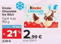 Carrefour Market Kinder Chocolate Ice Stick offerta