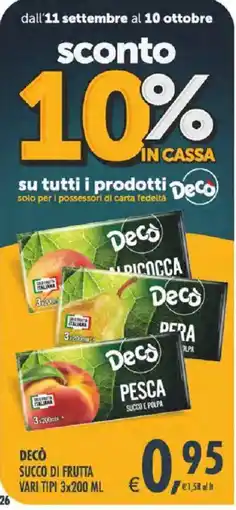 Deco Iperstore Decò succo di frutta offerta