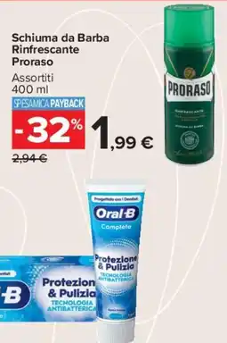 Carrefour Market Schiuma da Barba Rinfrescante Proraso offerta
