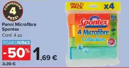 Carrefour Market Panni Microfibra Spontex offerta