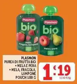 Deco Supermercati Plasmon purea di frutta bio offerta