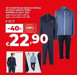 Bennet Set homewear uomo o donna in felpa french terry offerta