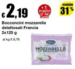Sì con te Supermercati Bocconcini mozzarella delattosati Francia offerta