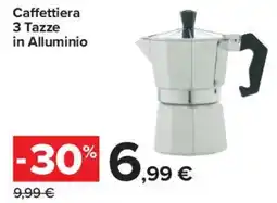 Carrefour Market Caffettiera 3 Tazze in Alluminio offerta