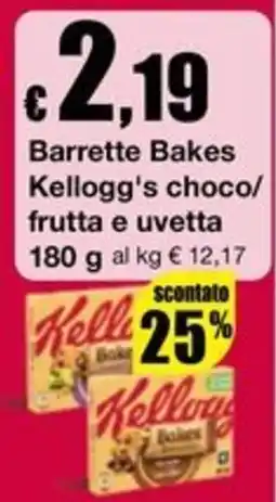 Sì con te Supermercati Barrette Bakes Kellogg's choco/frutta e uvetta offerta