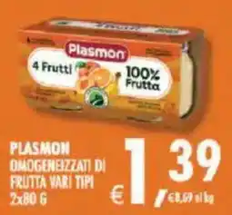 Deco Iperstore Plasmon omogeneizzati di frutta vari tipi offerta