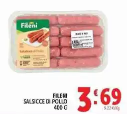 Deco Superstore Fileni Salsicce di Pollo offerta