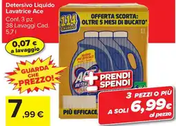 Carrefour Market Detersivo Liquido Lavatrice Ace offerta