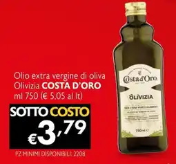 Maxi Supermercati Olio extra vergine di oliva Olivizia Costa d'Oro offerta