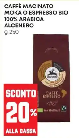 Pam Caffè macinato moka o espresso bio 100% arabica alcenero offerta