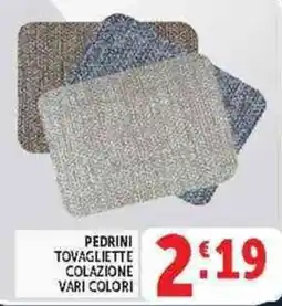 Deco Supermercati Pedrini tovagliette colazione offerta