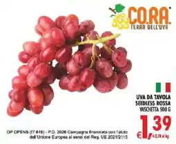 Deco Iperstore CORA Uva da tavola seedless rossa offerta