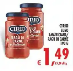 Deco Iperstore Cirio sugo amatriciana/ragù di carne offerta