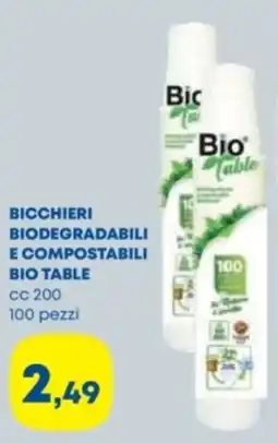 Panorama TiBi Bicchieri biodegradabili e compostabili Bio Table offerta
