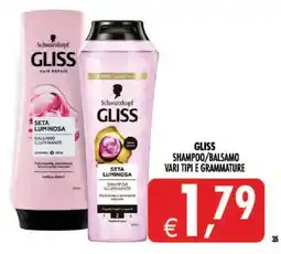 Deco Iperstore Gliss shampoo/balsamo seta luminosa offerta