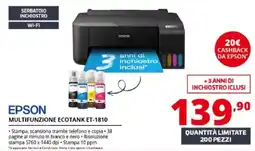 Comet Epson multifunzione Ecotank ET-1810 offerta