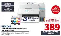 Comet Epson stampante inkjet multifunzione Ecotank ET-3956 offerta
