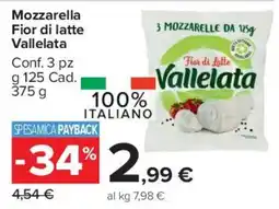 Carrefour Market Mozzarella Fior di latte Vallelata offerta