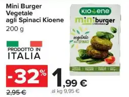 Carrefour Market Mini Burger Vegetale agli Spinaci Kioene offerta