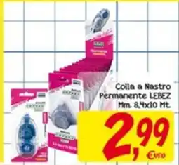 Conté Supermercati Colla a Nastro Permanente LEBEZ offerta