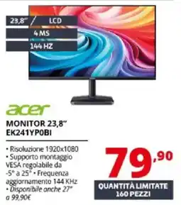 Comet Acer monitor 23,8" offerta