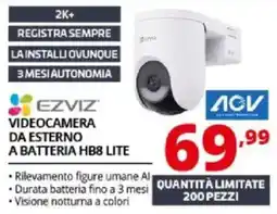 Comet Ezviz videocamera da esterno a batteria hb8 lite offerta