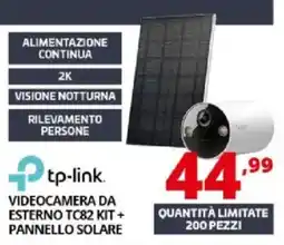 Comet tp-link videocamera da esterno tc82 kit + pannello solare offerta