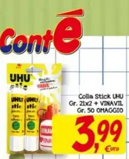 Conté Supermercati Colla Stick UHU offerta
