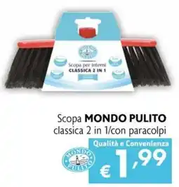 Maxi Supermercati Scopa MONDO PULITO classica 2 in 1 offerta