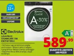 Comet Electrolux Lavatrice Steamcare 700 offerta