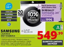 Comet Samsung lavatrice WW11DG6B25LK offerta