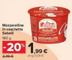 Carrefour Market Mozzarelle in vaschetta Sabelli offerta