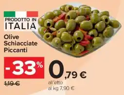 Carrefour Market Olive Schiacciate Piccanti offerta