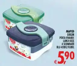 Deco Iperstore Maped Origin porta vivande lunch box a scomparti blu-verde/verde offerta