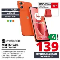 Comet motorola moto g06 smartphone offerta