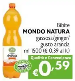 Maxi Supermercati Bibite MONDO NATURA gassosa/ginger/gusto arancia offerta