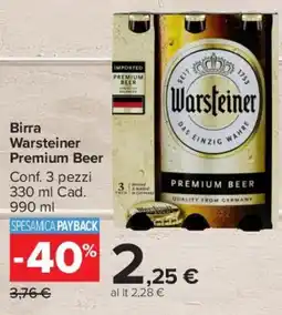 Carrefour Market Birra Warsteiner Premium Beer offerta