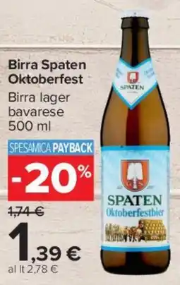 Carrefour Market Birra Spaten Oktoberfest offerta
