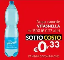 Maxi Supermercati Acqua naturale Vitasnella offerta