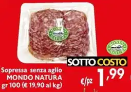 Maxi Supermercati Soppressa senza aglio Mondo Natura offerta