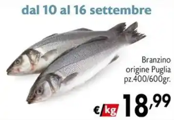 Maxi Supermercati Branzino origine Puglia offerta