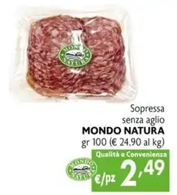 Maxi Supermercati Sopressa senza aglio Mondo Natura offerta