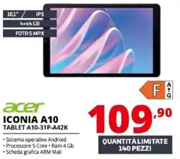 Comet Acer Iconia A10 Tablet A10-31P-A42K offerta