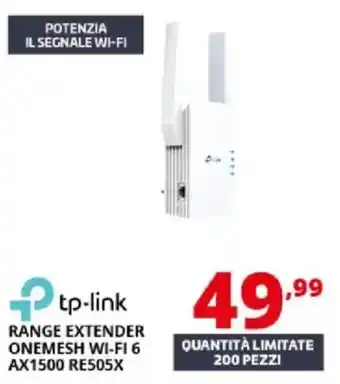 Comet tp-link range extender onemesh wi-fi 6 ax1500 re505x offerta