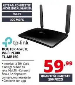 Comet tp-link router 4g/lte wi-fi n300 offerta